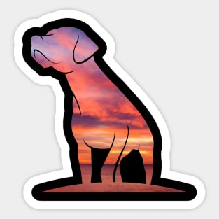 Sunset Background Labrador Dog Sticker